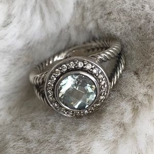 David Yurman Albion sage prasiolite & Diamond ring